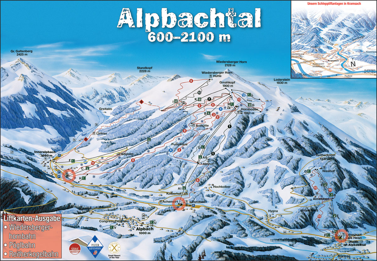 ski mapa - Alpbachtal