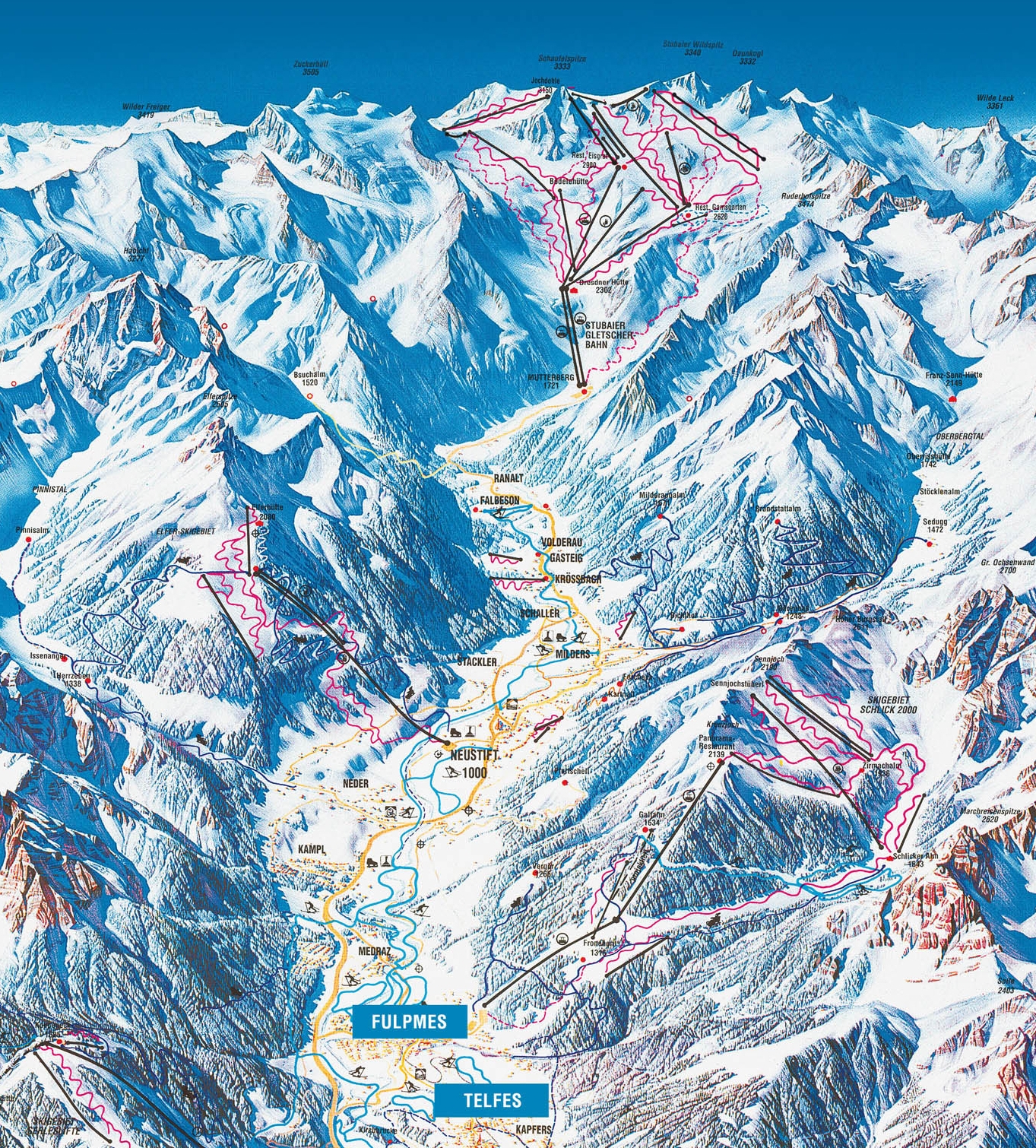 ski mapa - STUBAITAL