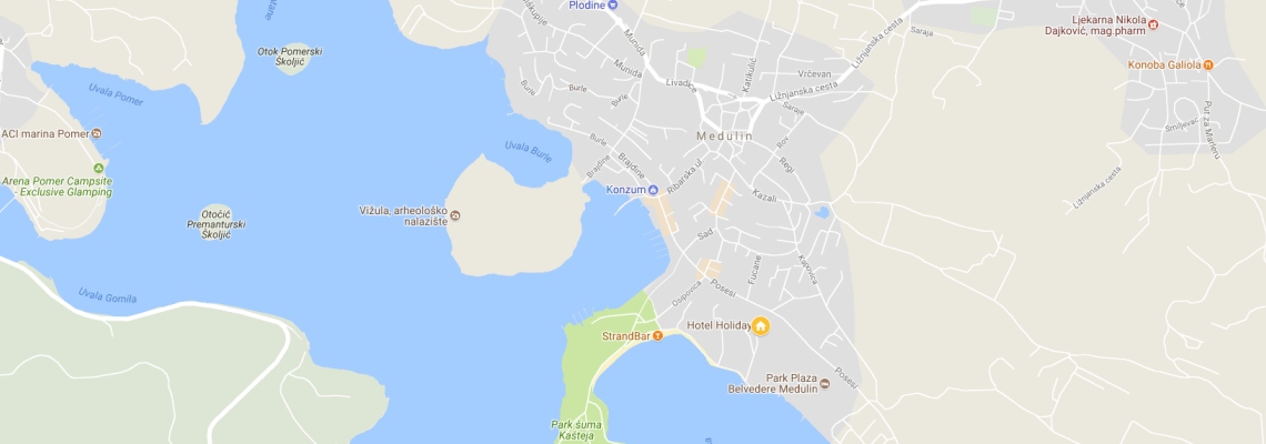mapa Hotel Holiday, Medulin