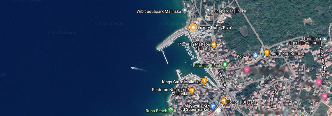 mapa Luxury Hotel Riva, Malinska