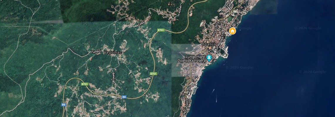 mapa Hotel Villa Ambasador, Opatija