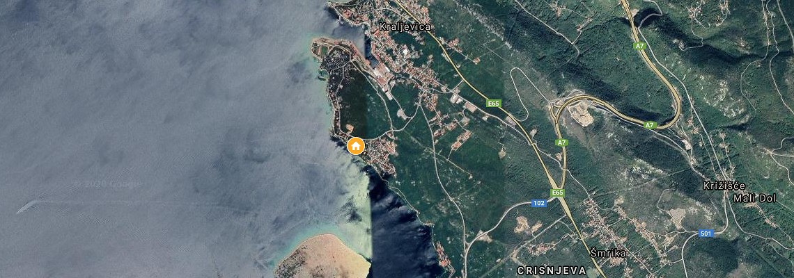 mapa Villa Dora, Kraljevica