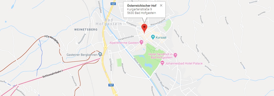 mapa Hotel sterreichischer Hof, Bad Hofgastein
