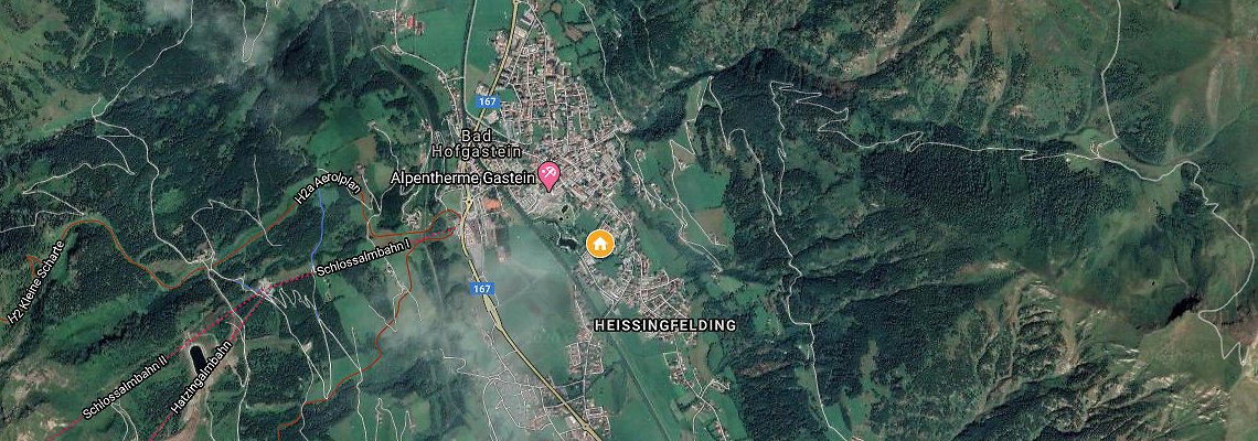mapa Johannesbad Hotel Palace, Bad Hofgastein