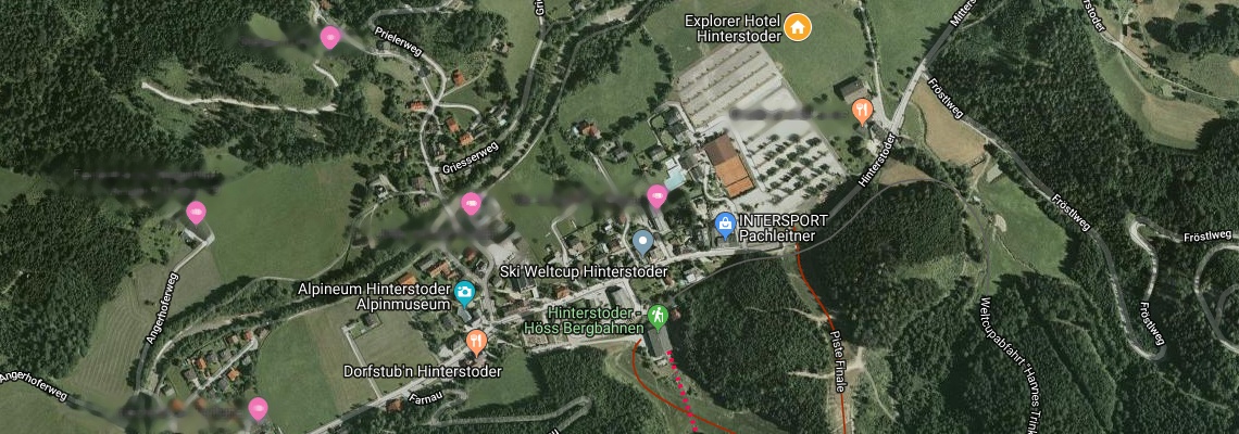 mapa Hotel Explorer, Hinterstoder