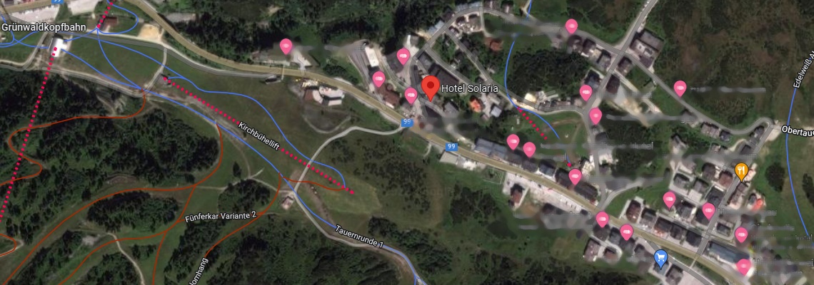 mapa Hotel Solaria, Obertauern