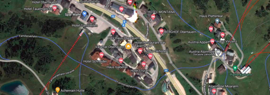 mapa Hotel Valamar Obertauern, Obertauern