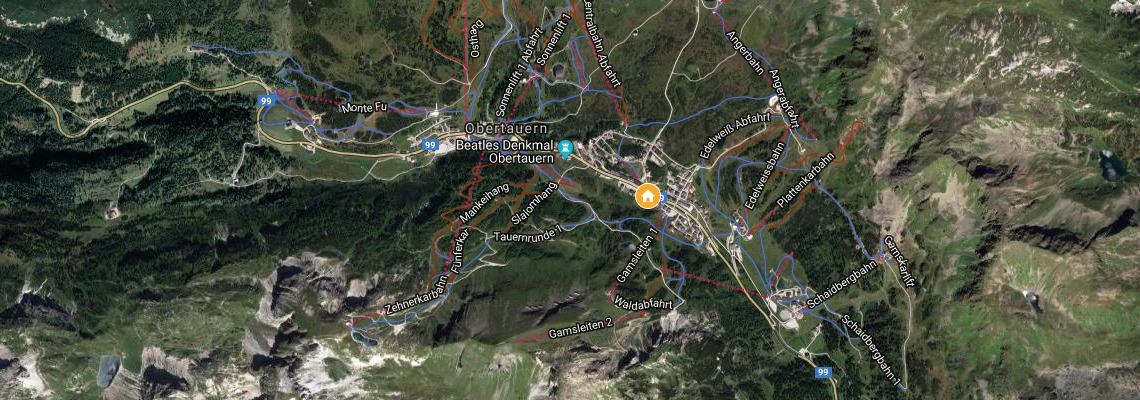 mapa Hotel Zehnerkar & Obertauern, Obertauern