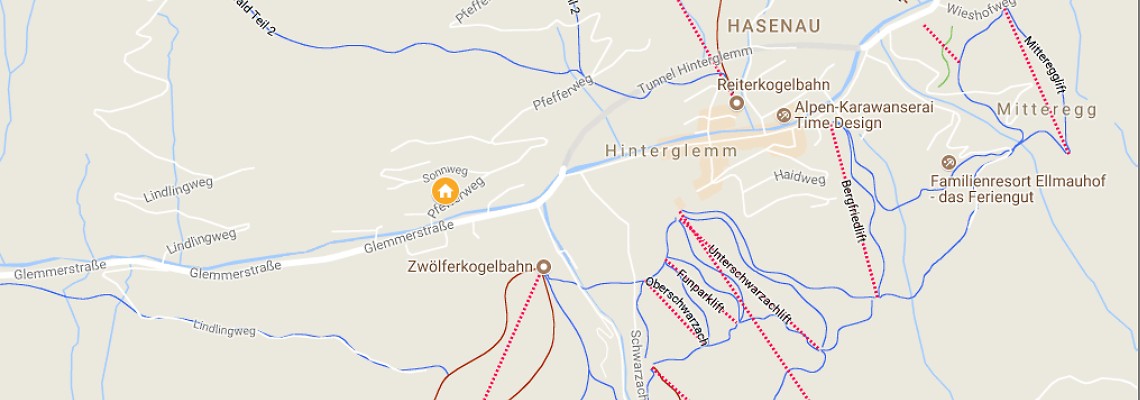 mapa Hotel Sonnalp, Hinterglemm