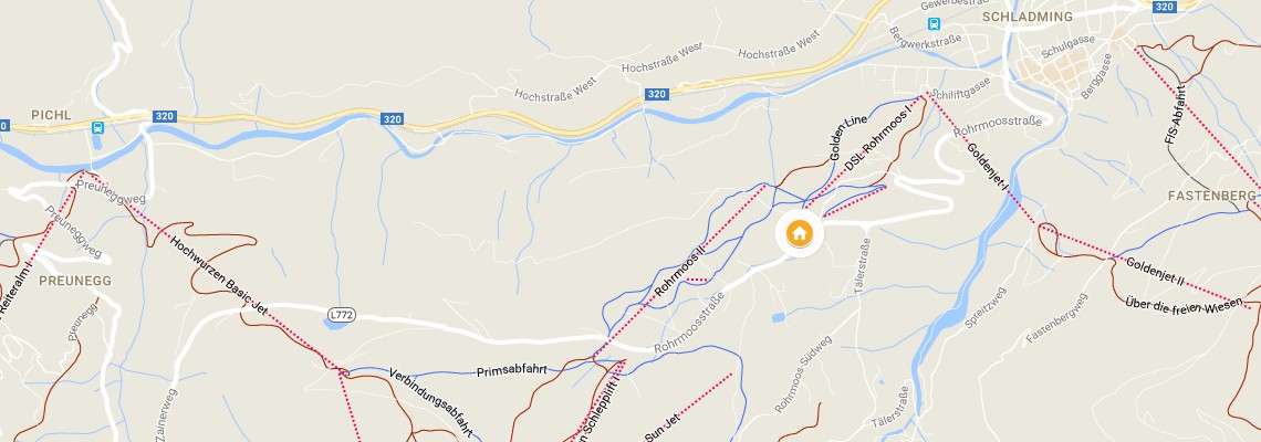 mapa Hotel Sonneck, Rohrmoos bei Schladming