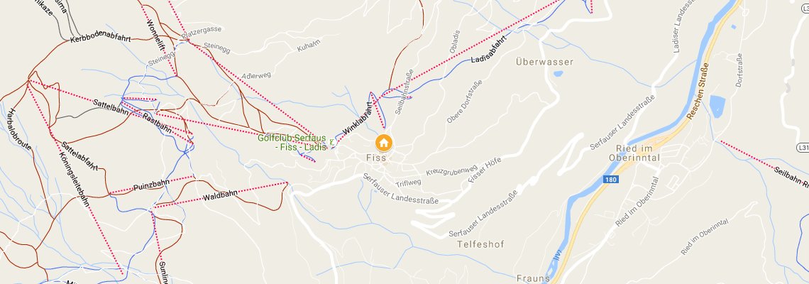 mapa Hotel Angerhof, Fiss