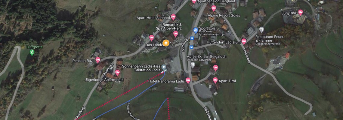 mapa Hotel Sonnleiten, Ladis