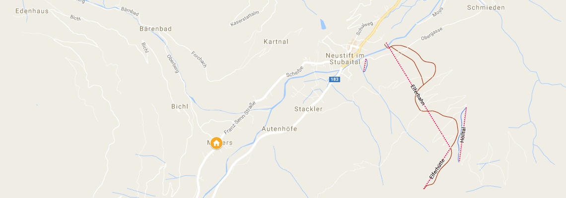 mapa Hotel Zum Holzknecht, Neustift im Stubaital