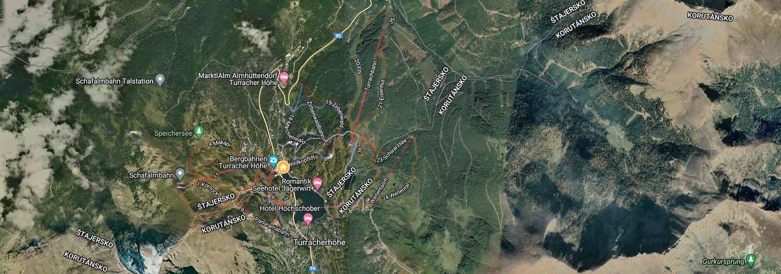 mapa Aparthotel Alpin Peaks, Turracher Hhe