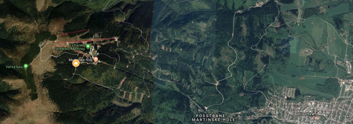 mapa Chata Urbr, Martinsk Hole