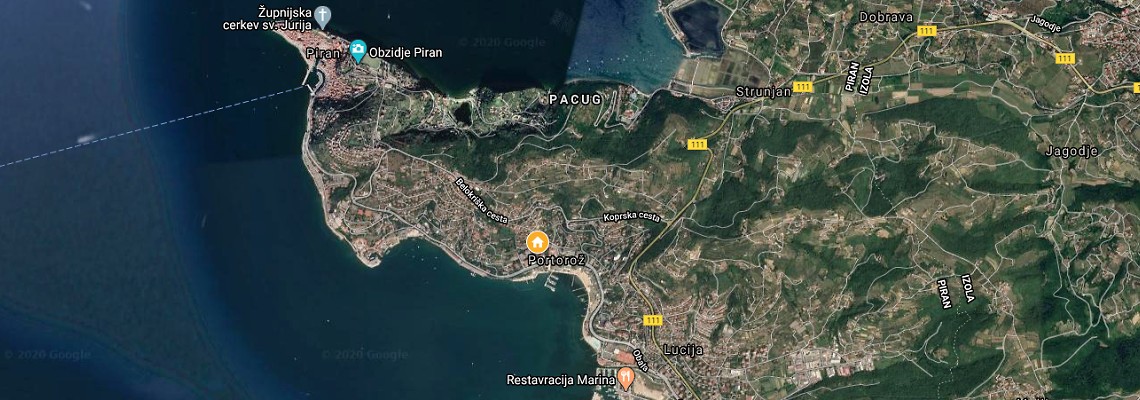 mapa Hotel Mirna, Portoro