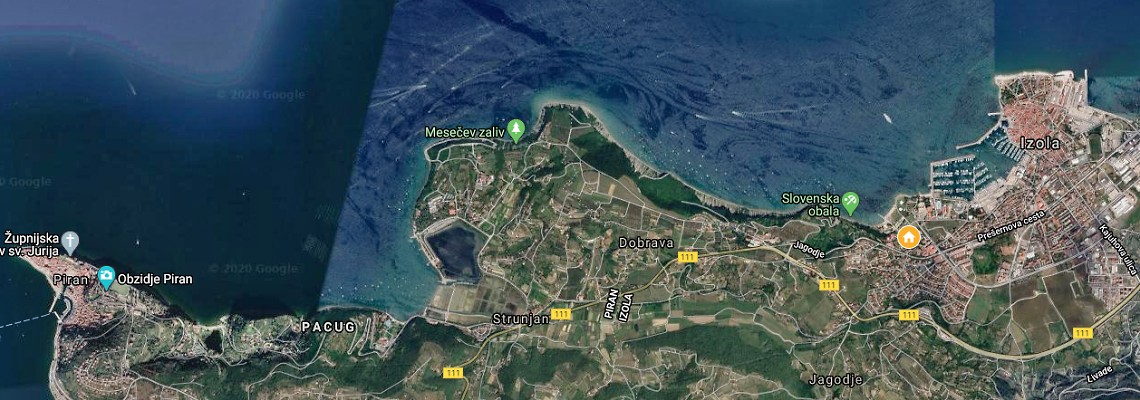 mapa Hotel Mirta, Izola