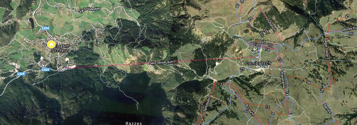 mapa Hotel Europa, Siusi allo Sciliar