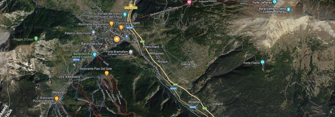 mapa Hotel I Larici, Bardonecchia