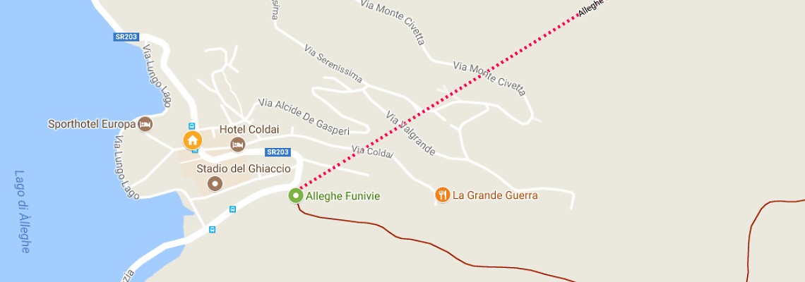 mapa Hotel Alle Alpi, Alleghe