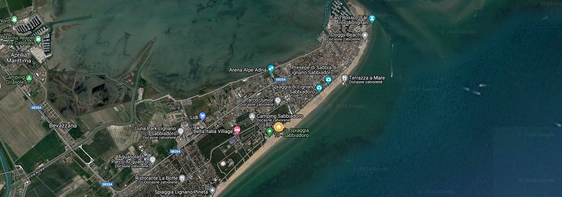 mapa Hotel Astoria, Lignano