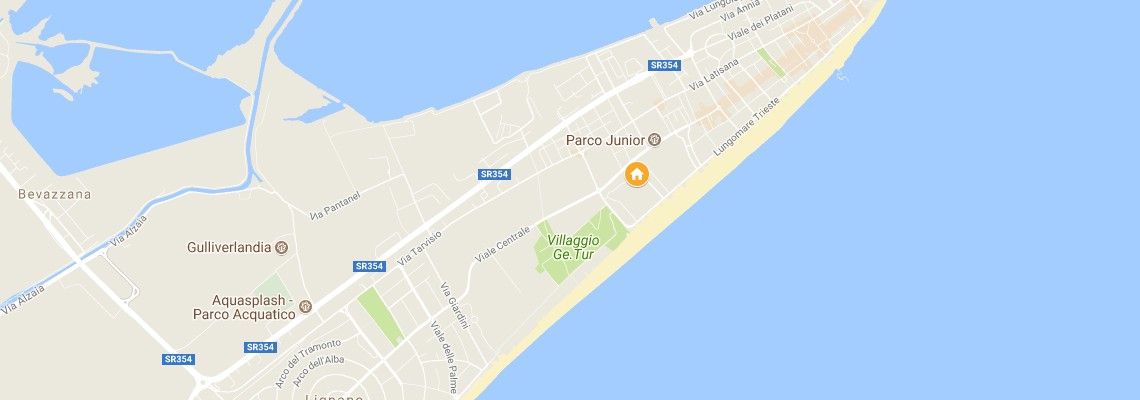 mapa Hotel Conca Verde, Lignano
