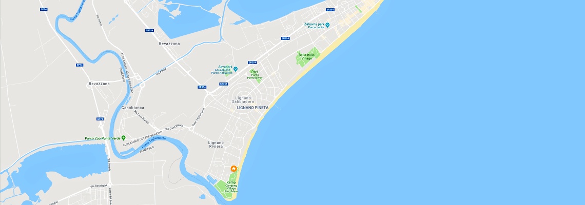 mapa Rezidencia La Meridiana, Lignano