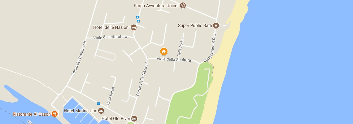 mapa Rezidencia Rubin, Lignano