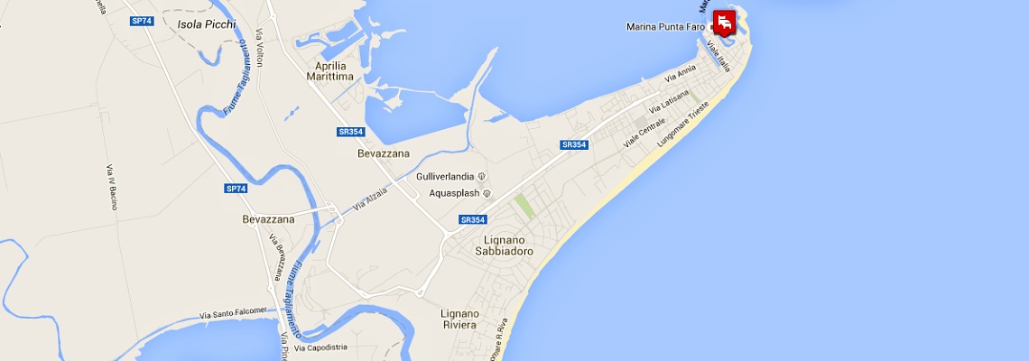mapa Villaggio Isola Terra Mare, Lignano Sabbiadoro