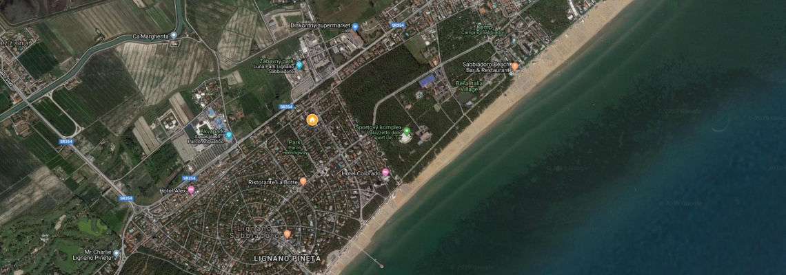 mapa Villa Usignolo, Lignano