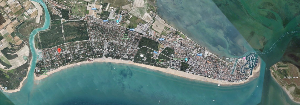 mapa Villa Fidia, Lignano
