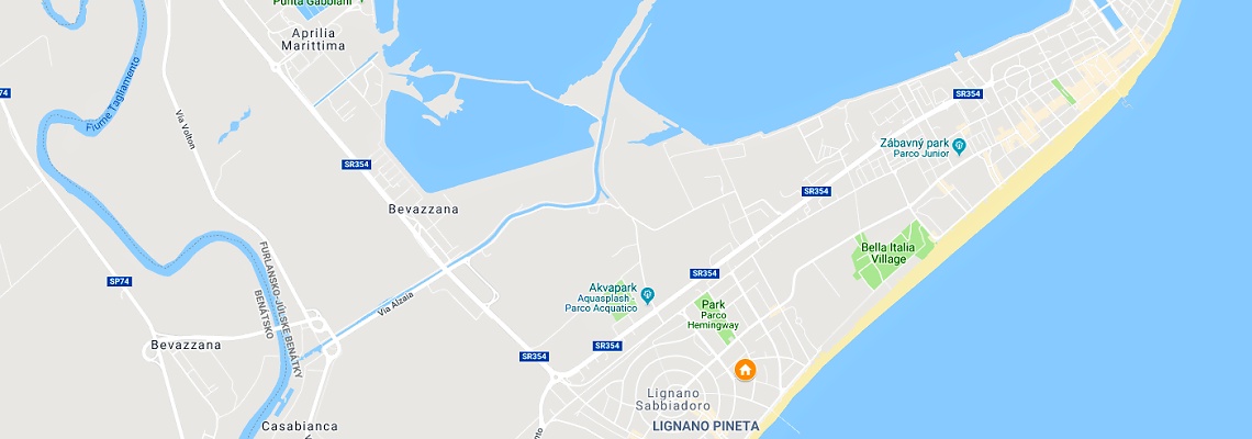 mapa Villa Margot, Lignano
