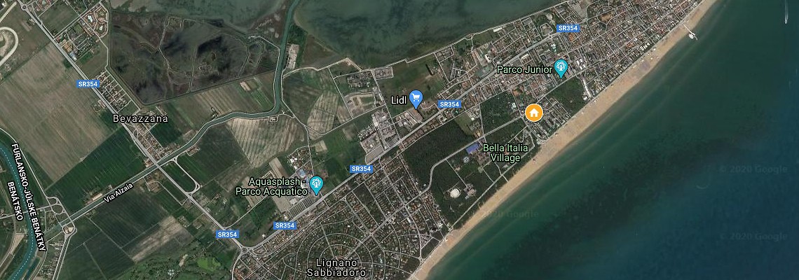 mapa Villa Morello, Lignano