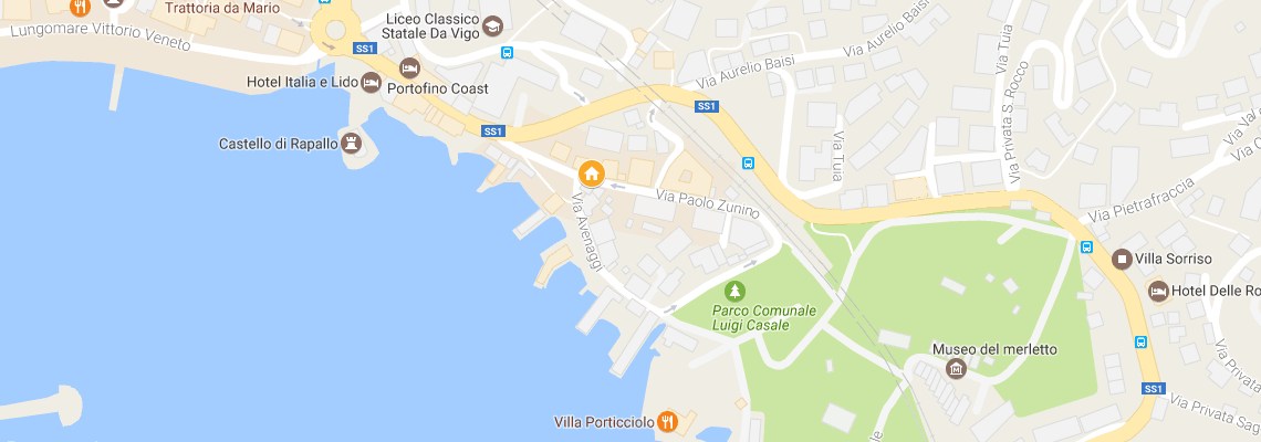 mapa Rezidencia Il Convento, Rapallo