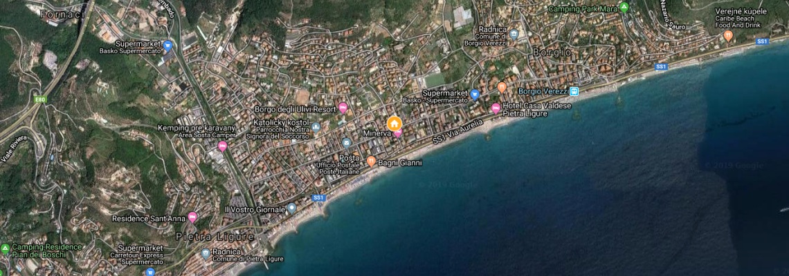 mapa Hotel Miriam, Pietra Ligure