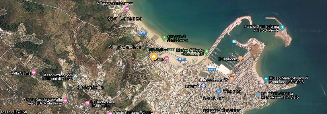 mapa Villaggio Baia degli Aranci, Vieste