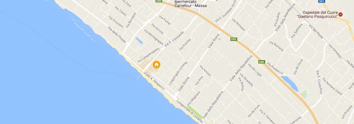 mapa Hotel Gabrini, Marina di Massa