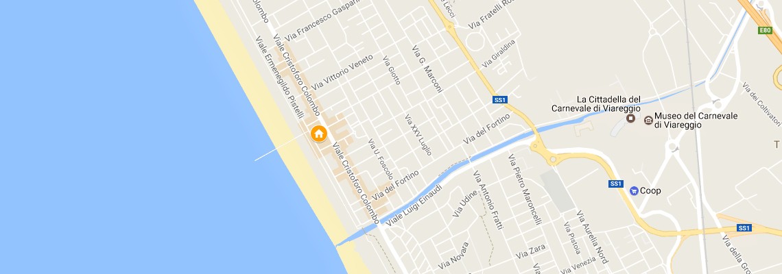 mapa Hotel Nuovo Tirreno, Lido di Camaiore