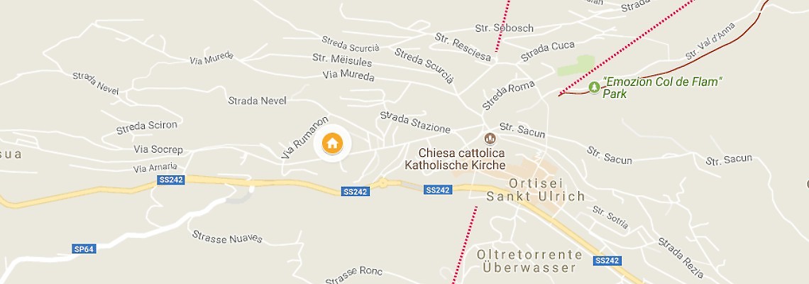 mapa Rezidencia Bn St, Ortisei