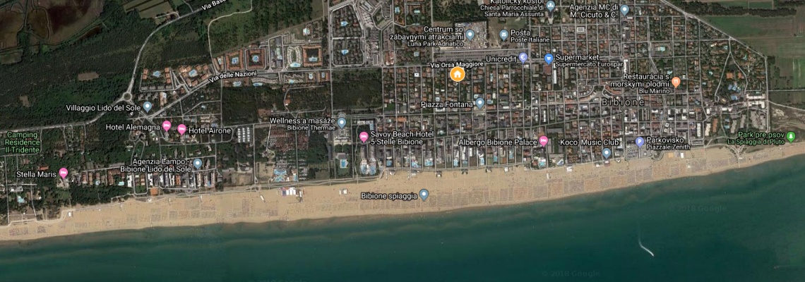 mapa Rezidencia Bright Star, Bibione