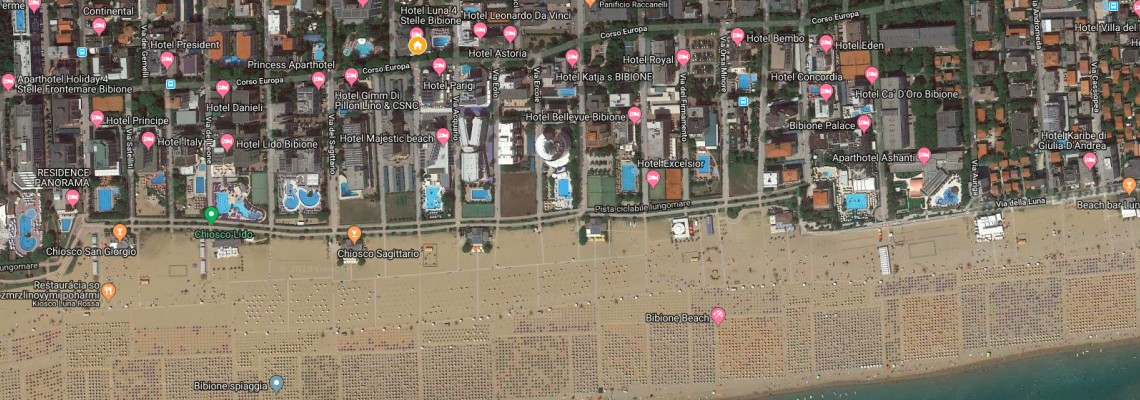 mapa Hotel Luna, Bibione